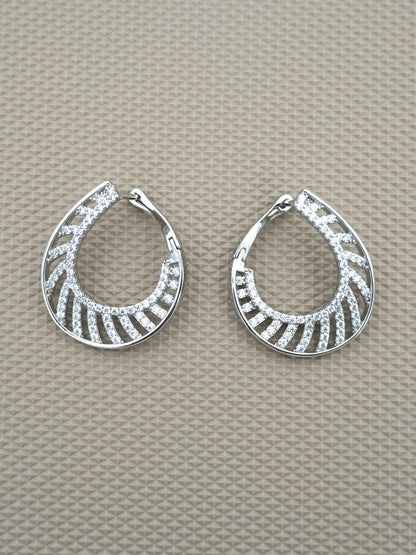 SILVER ASHLY ZIRCONIA EARRINGS - Jewels of Iva