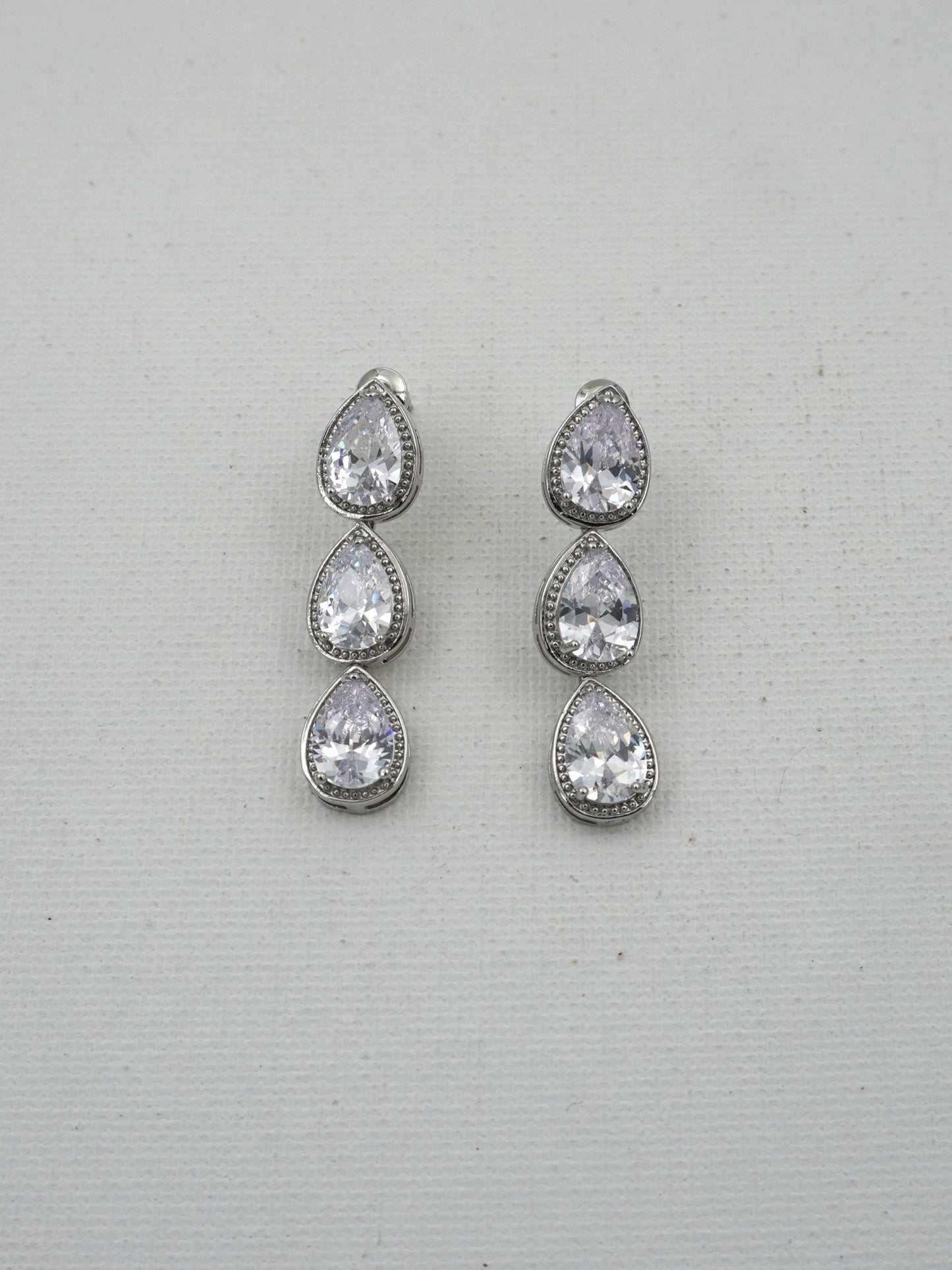 SILVER CASSIE ZIRCONIA EARRINGS - Jewels of Iva