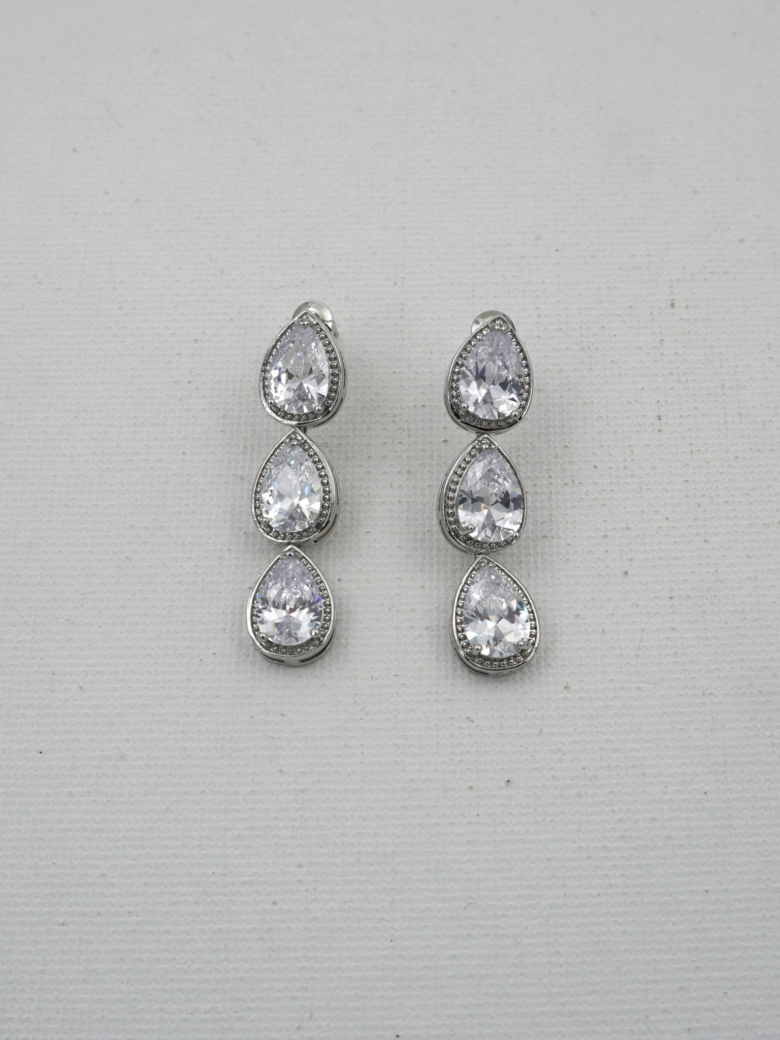 SILVER CASSIE ZIRCONIA EARRINGS - Jewels of Iva