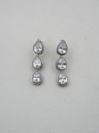SILVER CASSIE ZIRCONIA EARRINGS - Jewels of Iva