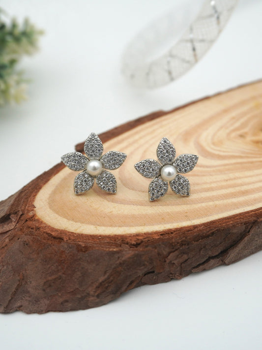 SILVER ELISA ZIRCONIA STUDS - Jewels of Iva