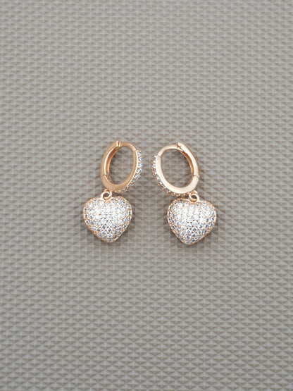 WHITE CORDATE ZIRCONIA EARRINGS - Jewels of Iva