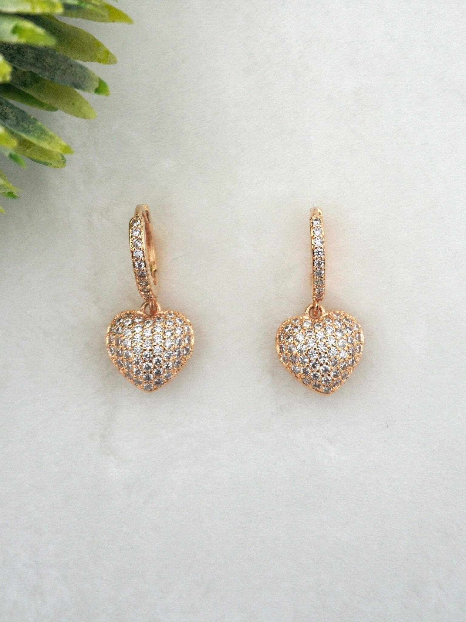 WHITE CORDATE ZIRCONIA EARRINGS - Jewels of Iva